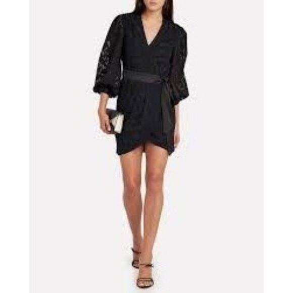 Jonathan Simkhai Chiffon Fil Coupe Coup Wrap MINI Dress Size XS - Picture 1 of 8